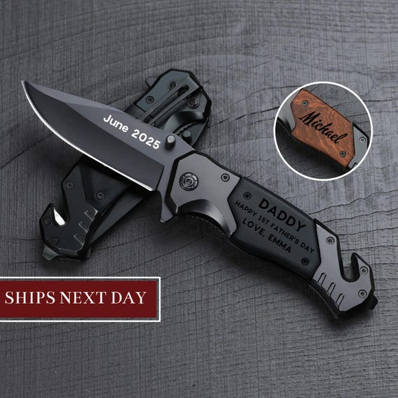 Fathers Day Gift from Daughter Father's Day Gift from Wife Personalized Engraved Pocket Knife Gift First Father's Day Gift from Kids