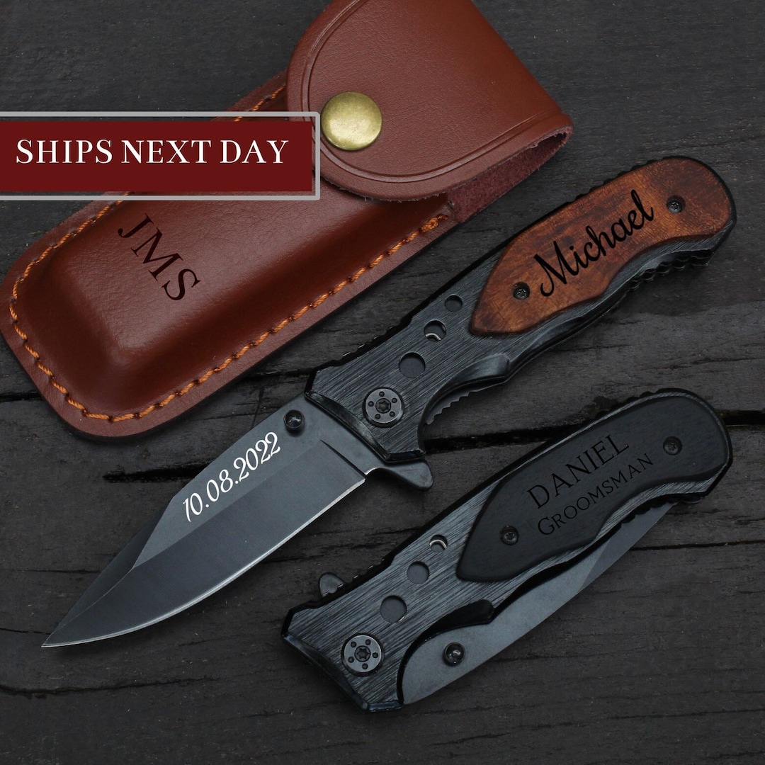 Personalized Pocket Knife for Groomsmen, Groomsmen Knives, Engraved