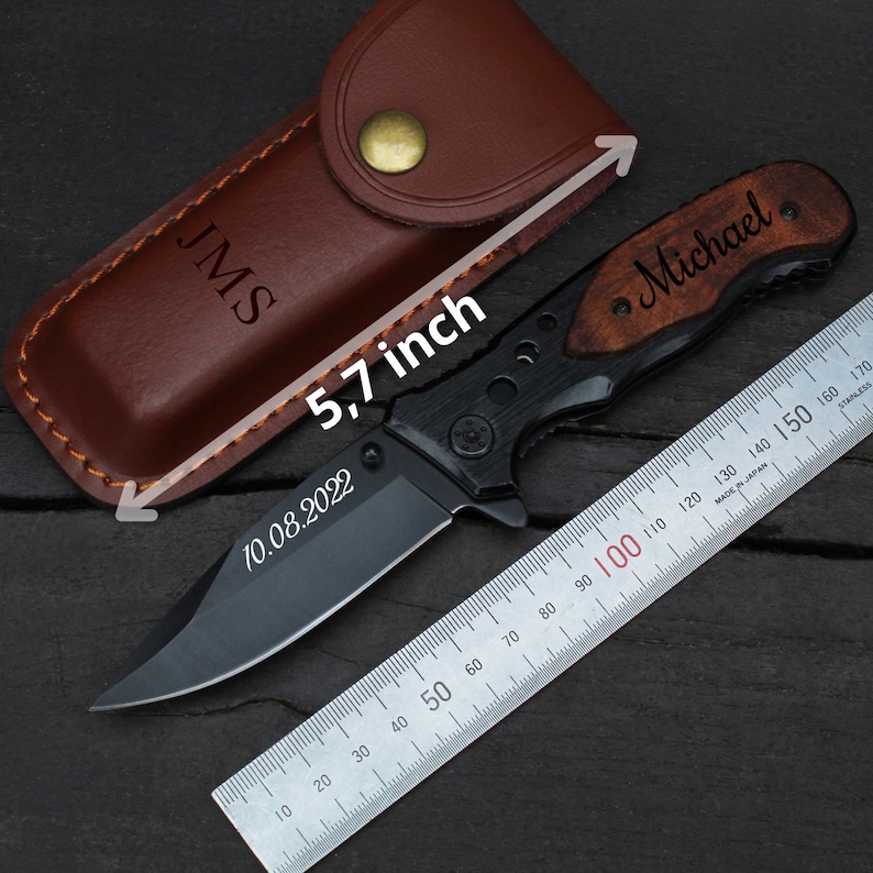Cuchillo de bolsillo personalizado para padrinos, cuchillos de padrinos, cuchillo de padrino grabado, regalo de padrinos, propuesta de padrinos, cuchillo personalizado imagen 4