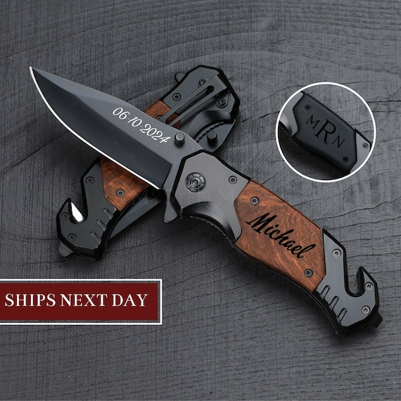 Personalized Gift Knives Handmade Mens Boyfriend Gift for Him, Fathers Day Gift, Engraved Pocket Knife, Groomsman, Wedding knives, Husband