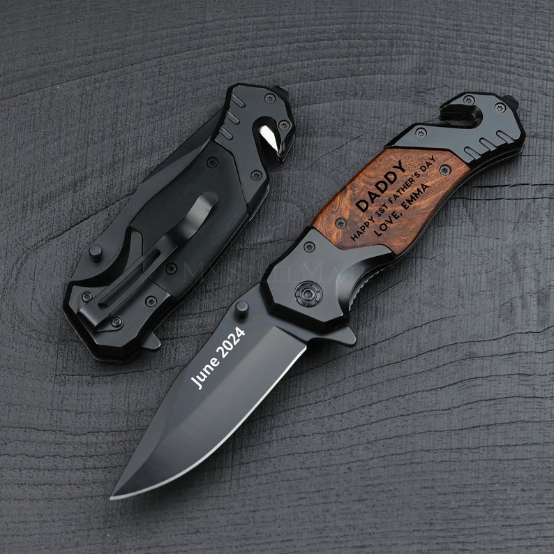 Fathers Day Gift from Daughter Father's Day Gift from Wife Personalized Engraved Pocket Knife Gift First Father's Day Gift from Kids