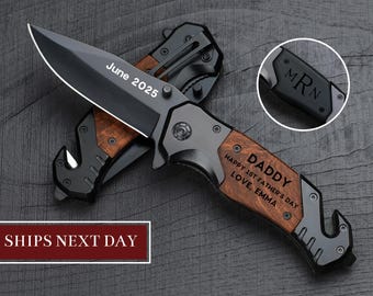Fathers Day Gift from Daughter Father&#39;s Day Gift from Wife Personalized Engraved Pocket Knife Gift First Father&#39;s Day Gift from Kids