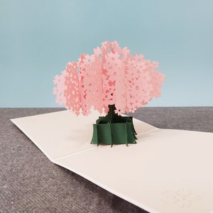 Cerisier en fleurs, Carte pop-up 3D, Carte de voeux 3D, Carte pop-out, Créations en papier, Fournitures en papier, Articles de fête, Sakura, Fleur