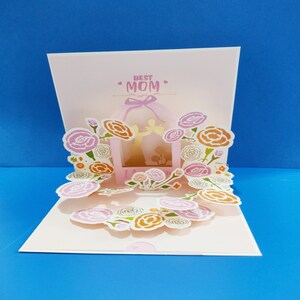 Meilleure maman, Carte pop-up 3D, Carte de voeux 3D, Carte pop-up, Créations en papier, Fournitures en papier, Cadeau pour maman, pour une mère, Anniversaire d'une mère