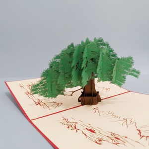 Pine Tree, 3D Pop-up card, 3D greeting card, Pop out card, Paper craft, Paper supplies, Handcrafted Card, Handmade Card, Gift Card