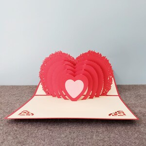 Corazones más cercanos, Tarjeta de amor 3D desplegable, Tarjeta de felicitación 3D, Tarjeta desplegable, Manualidades de papel, Artículos de papel, Artículos para fiestas, Aniversario, San Valentín