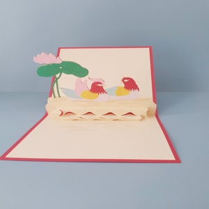 Anatre mandarine, biglietto d'amore pop-up 3D, biglietto d'auguri 3D, biglietto pop-out, lavoretti di carta, forniture di carta, articoli per feste, anniversario