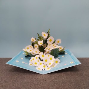 Daisy Field, 3D Pop-up Karte, 3D Grußkarte, Pop-out Karte, Geschenkkarte, Papierhandwerk, Papierbedarf, Partyzubehör, 3D Blumenkarte