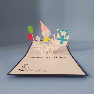 Livraison cadeau d'anniversaire, Carte d'anniversaire pop-up 3D, Carte de voeux 3D, Carte pop-up, Créations en papier, Fournitures en papier, Articles de fête