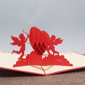 Freccia di Cupido, biglietto d'amore pop-up 3D, biglietto d'auguri 3D, biglietto pop-out, artigianato di carta, forniture di carta, articoli per feste, anniversario, San Valentino
