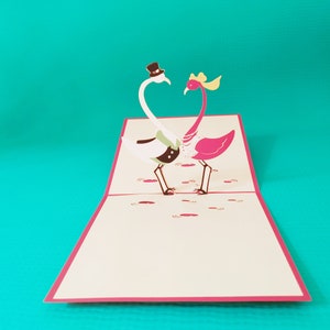 Coppia di uccelli, Biglietto d'amore pop-up 3D, Biglietto d'auguri 3D, Biglietto pop-out, Carta artigianale, Articoli di carta, Articoli per feste, Anniversario, San Valentino