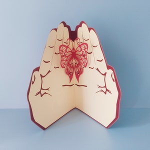 Free A Butterfly, 3D Pop-up card, 3D greeting card, Pop out card, Paper craft, Paper supplies, Gift card