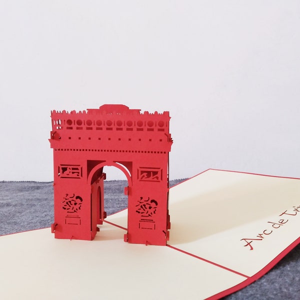 Arc de Triumph, 3D Pop-up card, 3D greeting card, Pop out card, Paper craft, Paper supplies, Gift card, Paris, France, Triumphal Arch