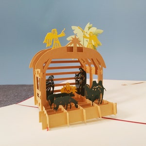 Batismo, Cartão pop-up 3D, Cartão comemorativo 3D, Cartão pop-out, Artesanato em papel, Suprimentos de papel, Cartão-presente, Cartão religioso 3D, Natividade de Jesus