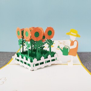 Jardinier, Carte pop-up 3D, Carte de voeux 3D, Carte pop-up, Créations en papier, Fournitures en papier, Carte-cadeau