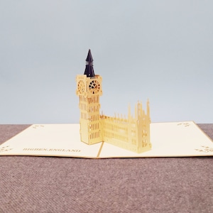 Big Ben, Carte pop-up 3D, Carte de voeux 3D, Carte pop-out, Créations en papier, Fournitures en papier, Articles de fête, Souvenir de Londres, Cadeau pour l'Angleterre