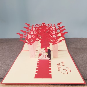 Mariage en périphérie, Carte de mariage pop-up 3D, Carte de voeux 3D, Carte pop-up, Créations en papier, Fournitures en papier et Articles de fête