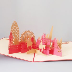 Angleterre, Carte pop-up 3D, Carte de voeux 3D, Carte pop-up, Créations en papier, Fournitures en papier, Articles de fête, Londres, Royaume-Uni, Anglais