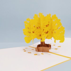 Arbre ginkgo, Carte pop-up 3D, Carte de voeux 3D, Carte pop-out, Créations en papier, Fournitures en papier, Carte-cadeau