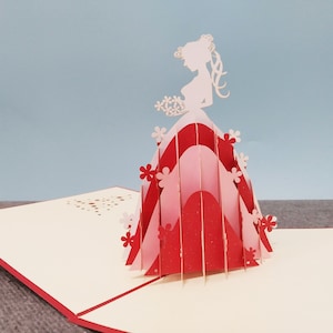 Mariée, Carte de mariage pop-up 3D, Carte de voeux 3D, Carte pop-up, Carte-cadeau, Créations en papier, Fournitures en papier, Articles de fête