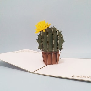 Kaktus, 3D Pop-up Karte, 3D Grußkarte, Pop out Karte, Papierkunst, Papierfiguren, Partyzubehör, Pflanze, Bonsai