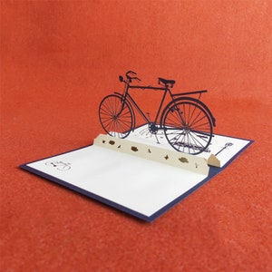 Vélo rétro, Vélo, Carte pop-up 3D, Carte de voeux 3D, Carte pop-up, Carte-cadeau, Créations en papier, Fournitures papier