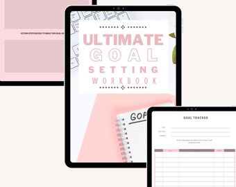 Smart Goal Template, Goal Setting Planner, Minimal Goal Worksheet, Apps Goal Tracker, Productivity Vision Board Printable & Apps Support