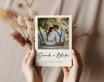 Photo Wedding Invitation, Photo Invite,2 Sided  Wedding Invite, Custom Wedding Invitation,  Print Yourself, Digital file, Minimal, Modern