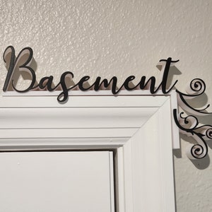 Basement Door Sign | Over-the-Door Topper, AirBnB Decor