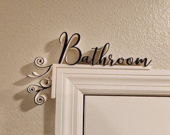 3D Printed Bathroom Door Sign, Decorative Over-The-Door Topper
