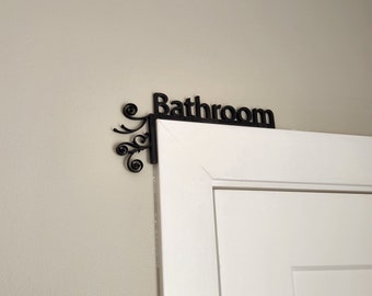Bathroom Door Topper Sign, 3D Printed PLA Decor
