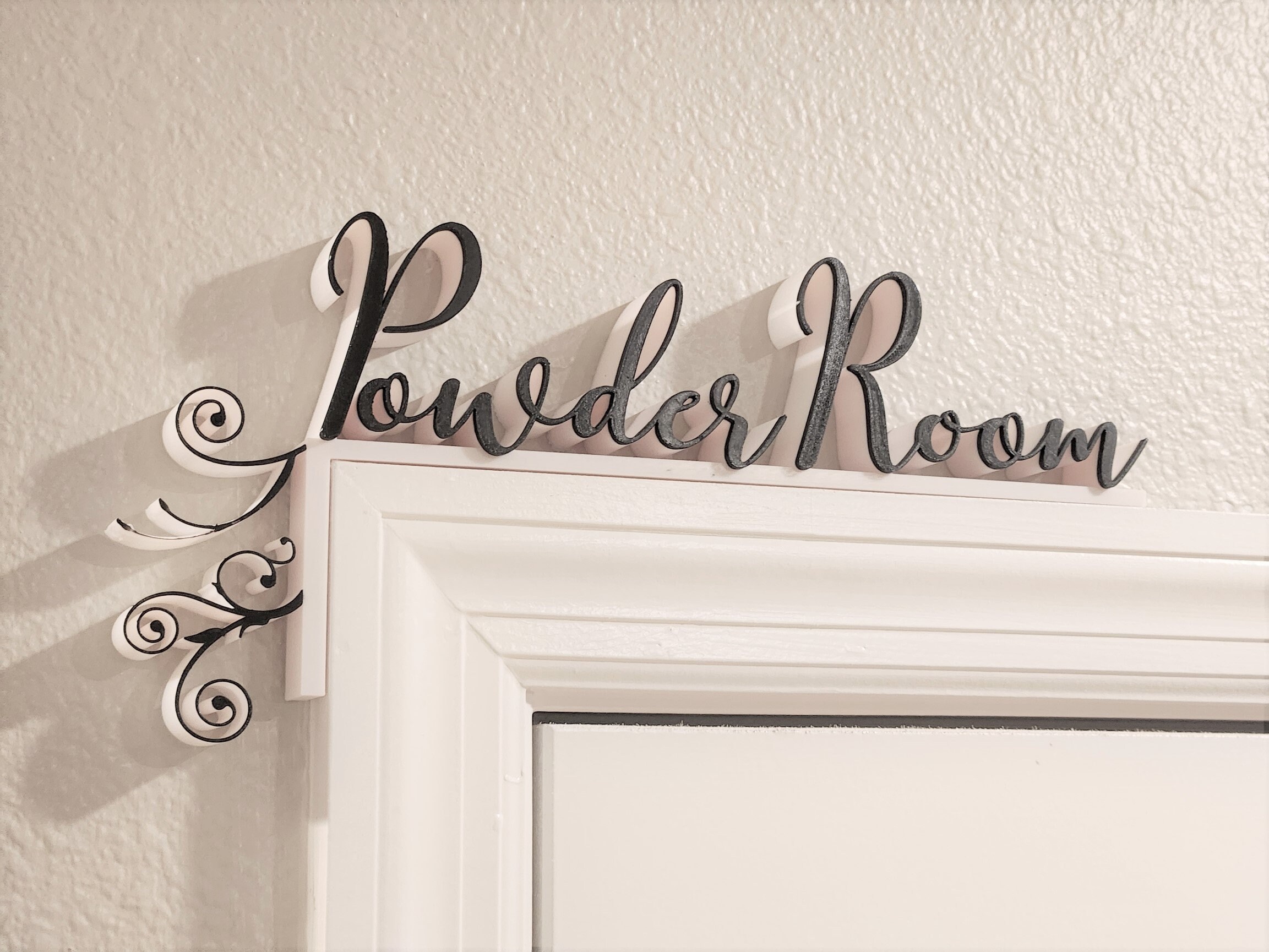 Powder Room Door Topper / Over the Door Sign / Powder Room Sign / Airbnb Host Sign / Airbnb ...