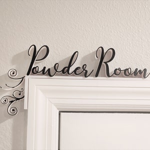 Powder Room Door Topper / Over The Door Sign / Powder Room Sign / AirBnB Host Sign / AirBnB Decor