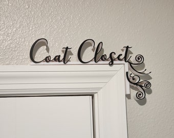 Coat Closet Door Topper / Over The Door Sign / Coat Closet Sign / AirBnB Host Sign / AirBnB Decor