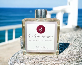 Sea Salt Blossom Oil Reed Diffuser | Spring & Summer Home Fragrance Diffusers | Beach Home Decor