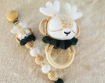 baby gift set / baby shower gift / rattle / pacifier clip / baby toy / child's toy