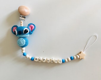 pacifier clip/personalized pacifier clip/baby pacifier clip/stitch pacifier clip
