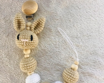 bunny pacifier clip/personalized pacifier clip/handmade pacifier clip