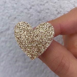 Leather Heart Brooch Glittery image 1