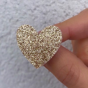 Leren hartbroche glitter afbeelding 1