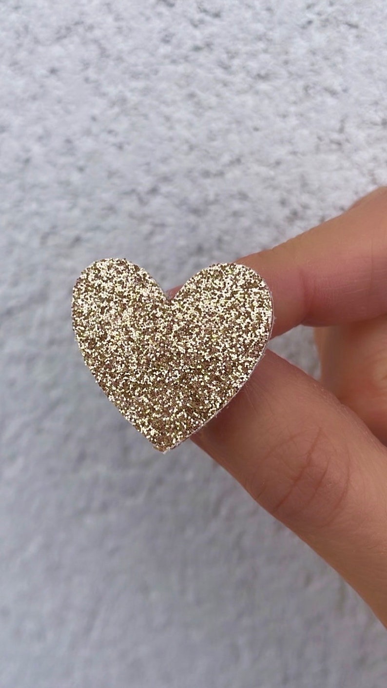 Leren hartbroche glitter afbeelding 1