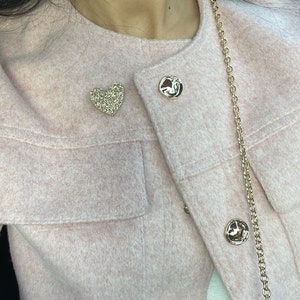 Leather Heart Brooch Glittery image 8