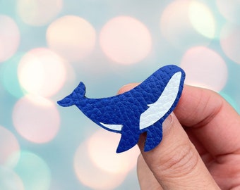Leather whale brooch