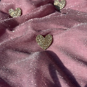 Leather Heart Brooch Glittery image 2