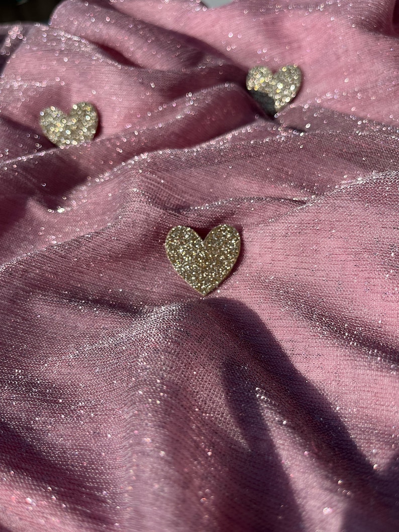 Leather Heart Brooch Glittery image 2