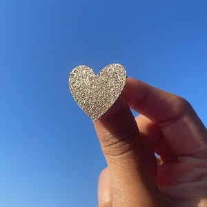 Leather Heart Brooch Glittery image 3