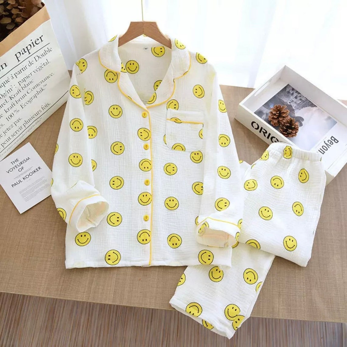 Smile Face Pajamas Preppy Pyjamas Preppy Sleepwear Trendy Etsy Australia