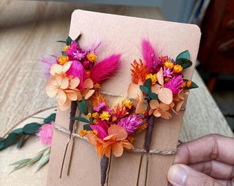 Haarnadeln Accessoires aus getrockneten Blumen zur Hochzeit oder Taufe
