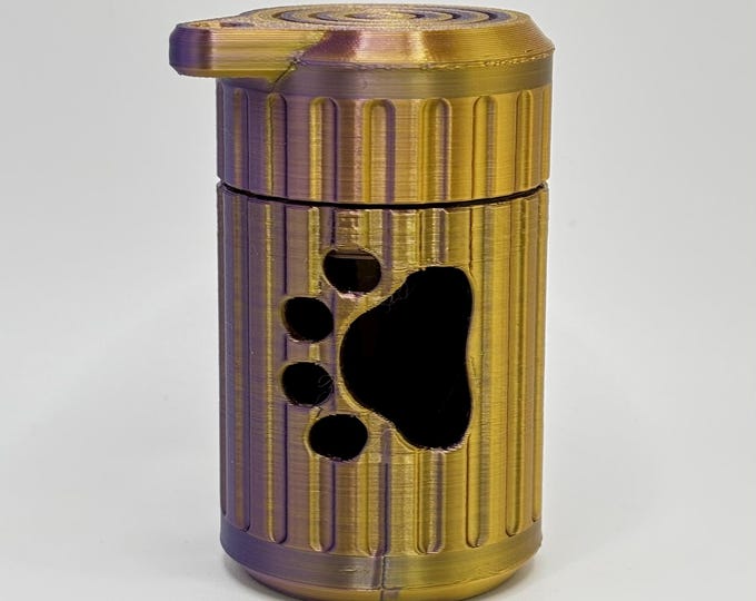 Hundekot Beutel mit Pfotenabdruck Öffnung Gold/Lila