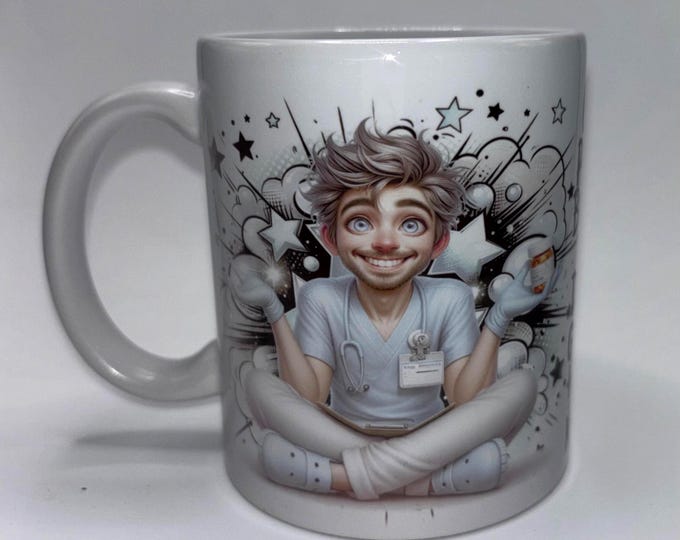 Hier ist eine Tasse für „die Pfleger“ als Motivtasse zum verschenken oder sich auch einmal selbst etwas schenken.